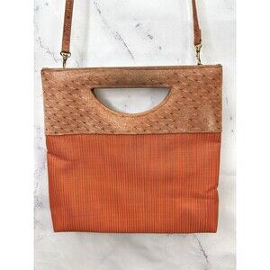 Vintage 90's designer MICHELLE LALONDE New York Orange Crossbody Handbag Lux